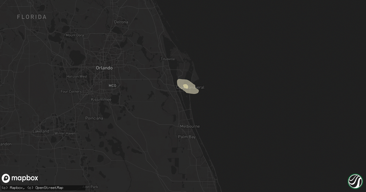 Hail map in Merritt Island, FL on September 18, 2024