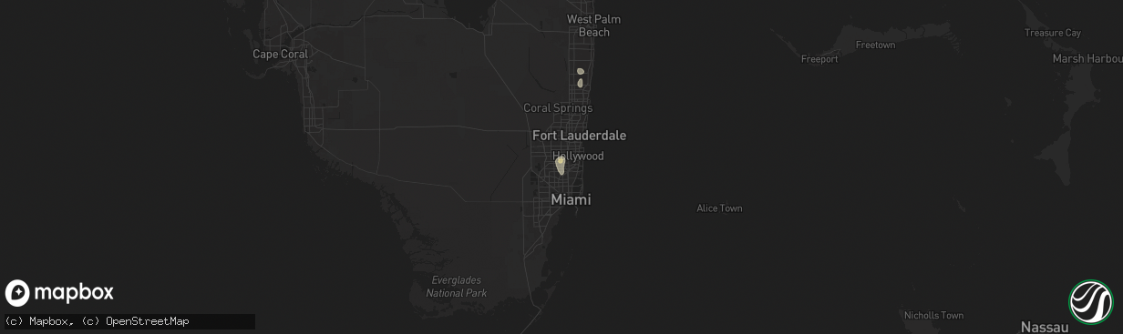 Hail map in Miami Gardens, FL on September 18, 2024