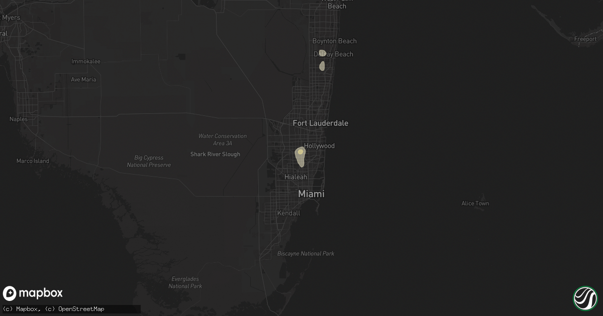 Hail map in Miami Gardens, FL on September 18, 2024
