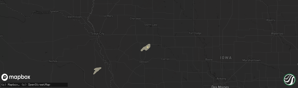 Hail map in Odebolt, IA on September 18, 2024