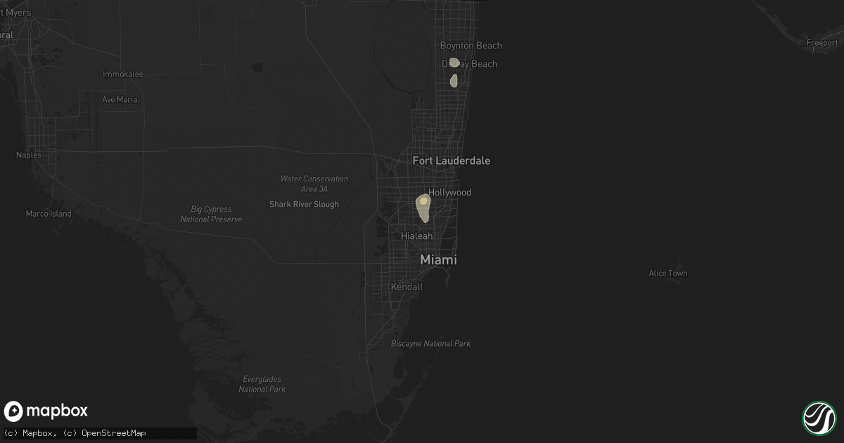 Hail map in Opa Locka, FL on September 18, 2024