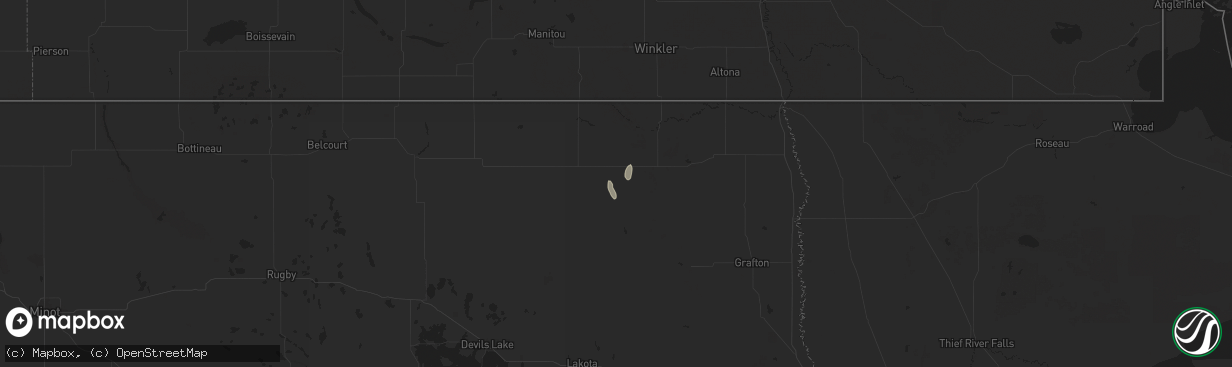 Hail map in Osnabrock, ND on September 18, 2024