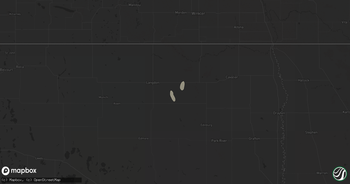 Hail map in Osnabrock, ND on September 18, 2024