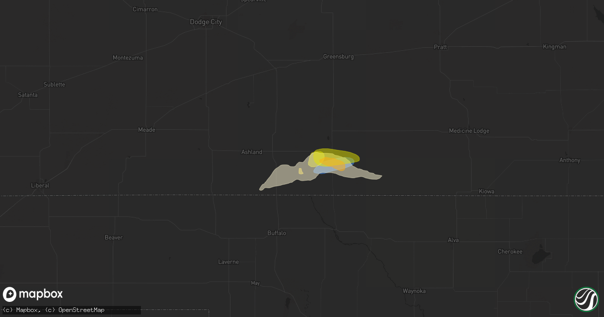 Hail map in Protection, KS on September 18, 2024