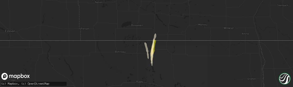 Hail map in Saint John, ND on September 18, 2024