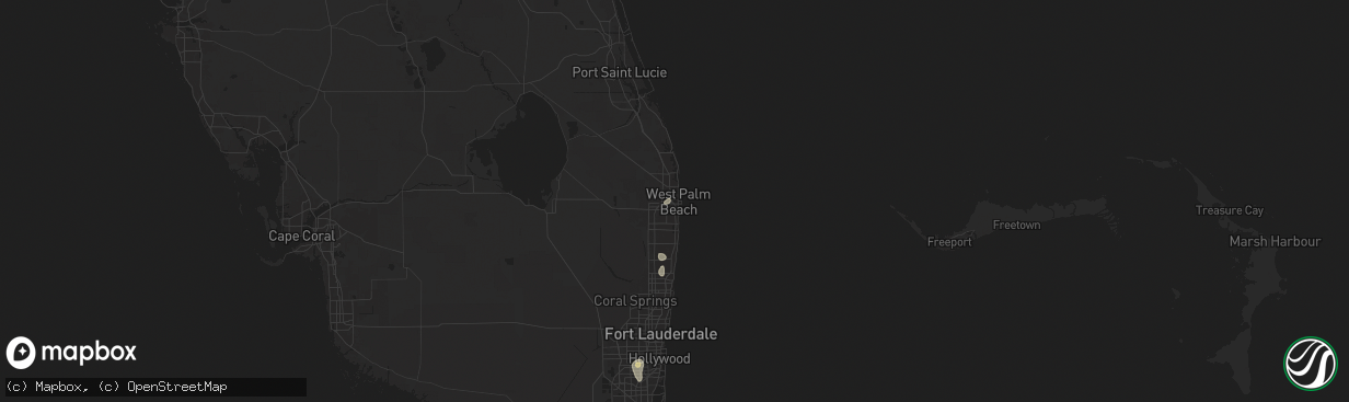 Hail map in West Palm Beach, FL on September 18, 2024