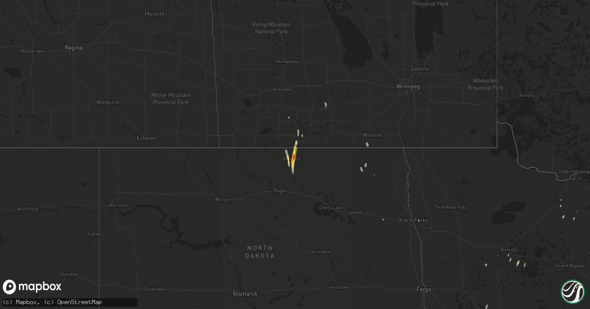 Hail map on September 18, 2024