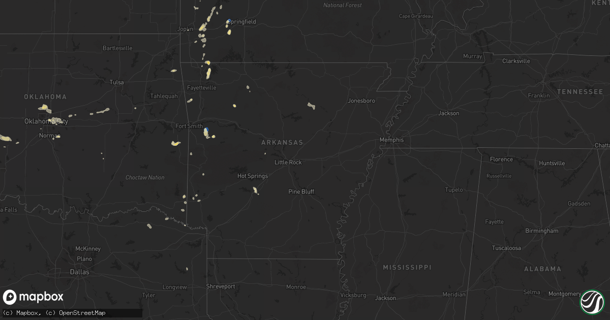 Hail map in Arkansas on September 18, 2025