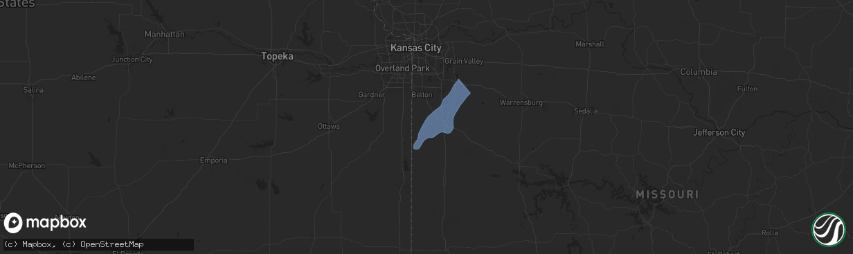 Hail map in Freeman, MO on September 18, 2025