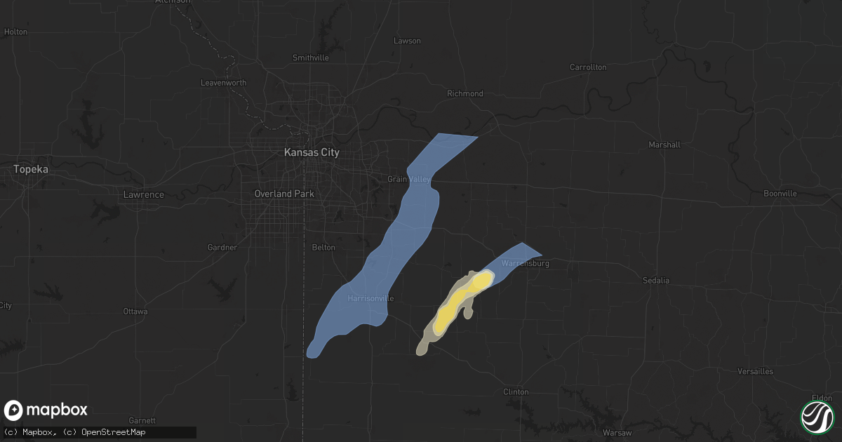Hail map in Lone Jack, MO on September 18, 2025