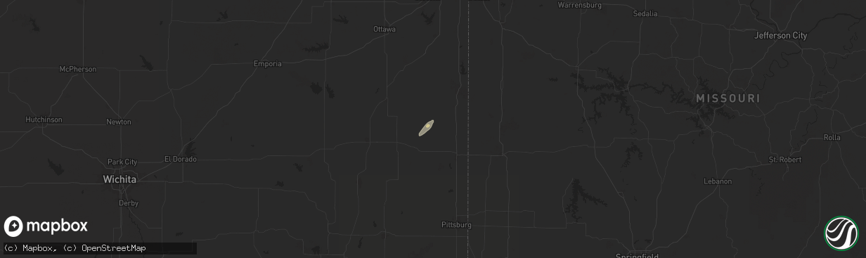 Hail map in Mapleton, KS on September 18, 2025