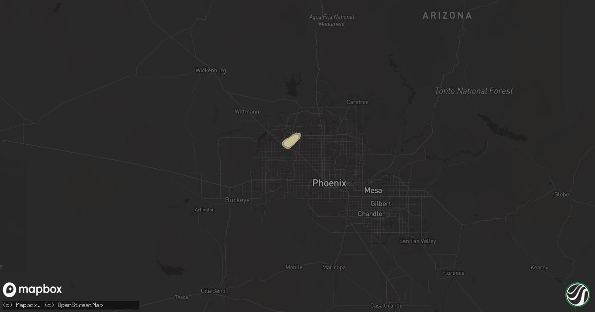 Hail map in Peoria, AZ on September 18, 2025