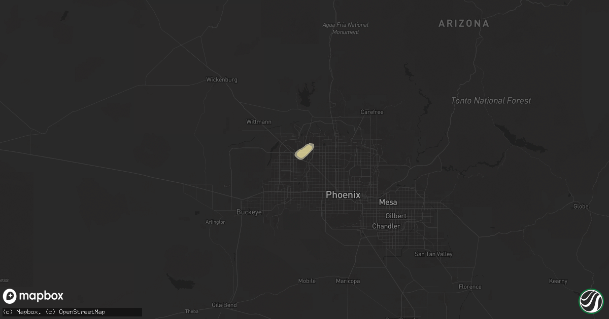 Hail map in Sun City, AZ on September 18, 2025