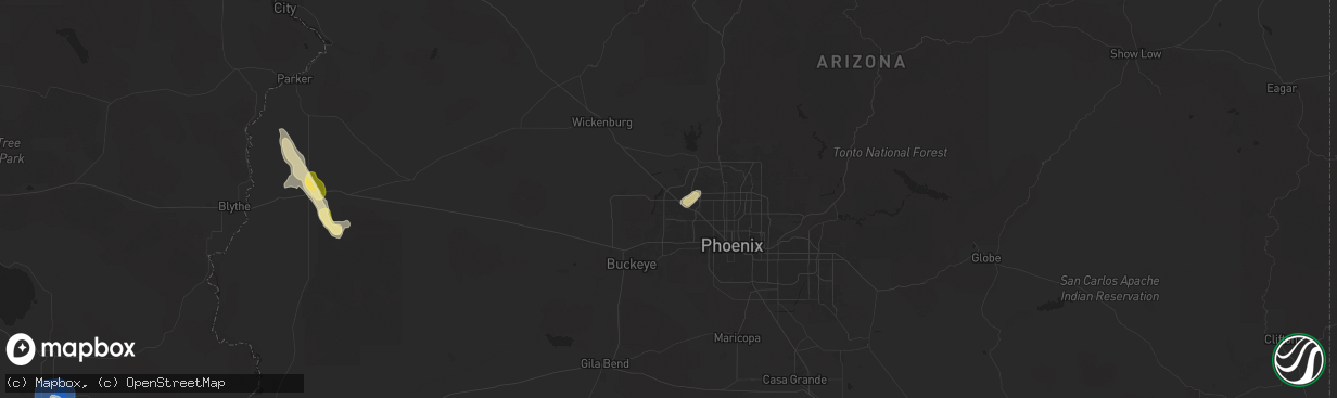 Hail map in Surprise, AZ on September 18, 2025