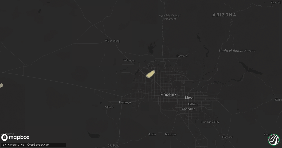 Hail map in Surprise, AZ on September 18, 2025
