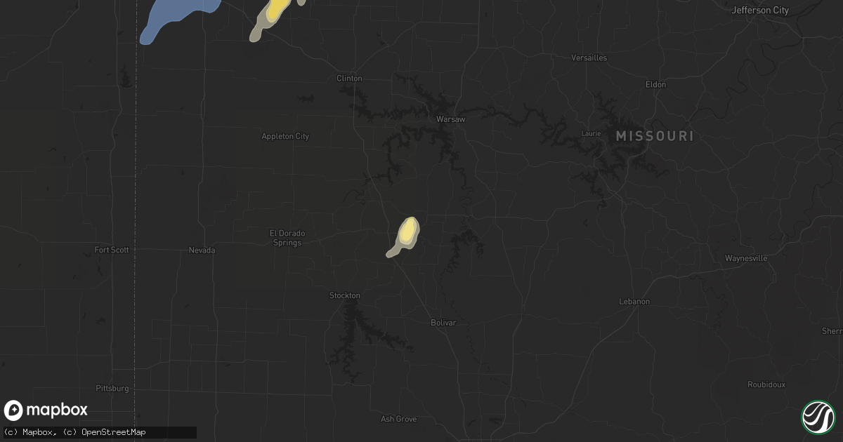 Hail map in Weaubleau, MO on September 18, 2025