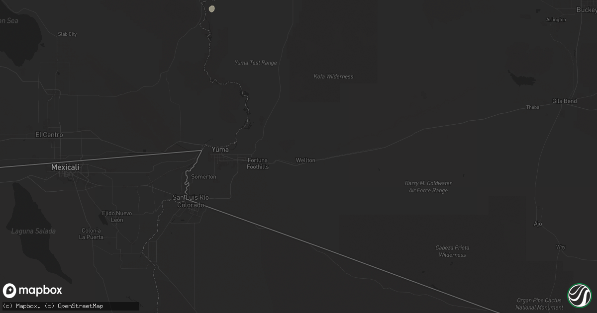 Hail map in Wellton, AZ on September 18, 2025