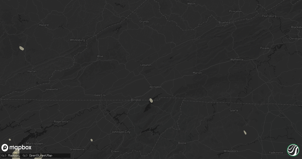 Hail map in Abingdon, VA on September 18, 2026