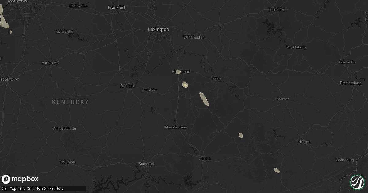 Hail map in Berea, KY on September 18, 2026
