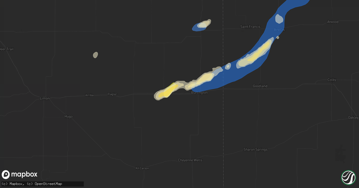 Hail map in Bethune, CO on September 18, 2026