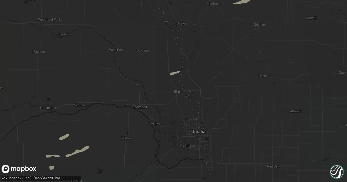 Hail map in Blair, NE on September 18, 2026