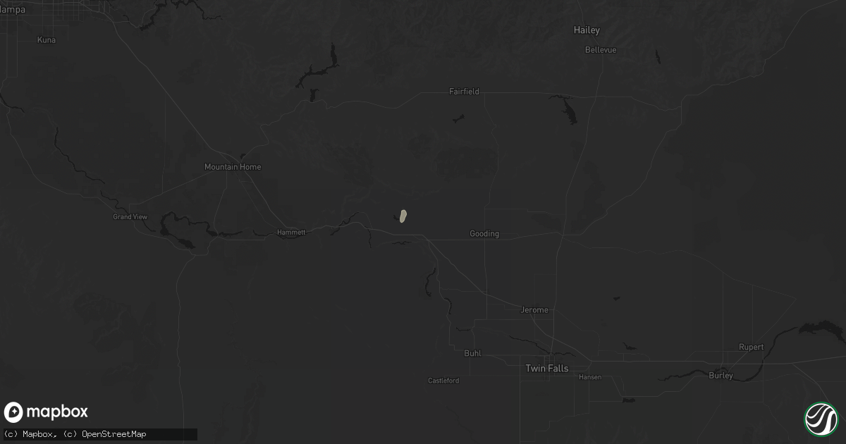 Hail map in Bliss, ID on September 18, 2026