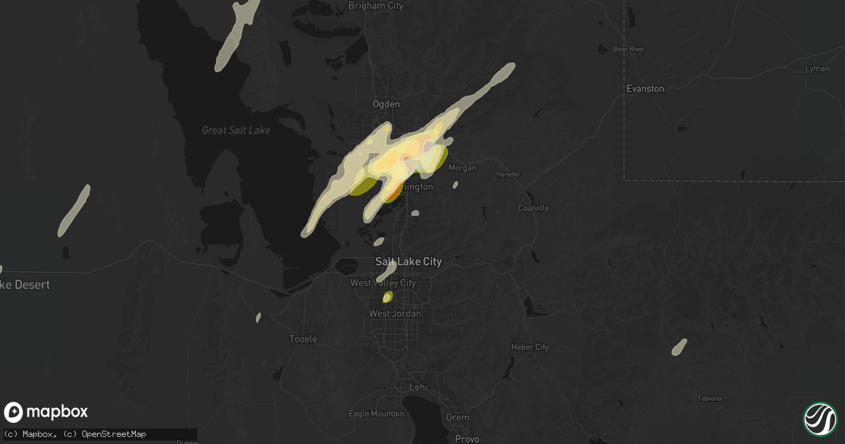 Hail map in Bountiful, UT on September 18, 2026