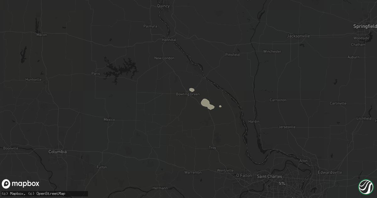Hail map in Bowling Green, MO on September 18, 2026