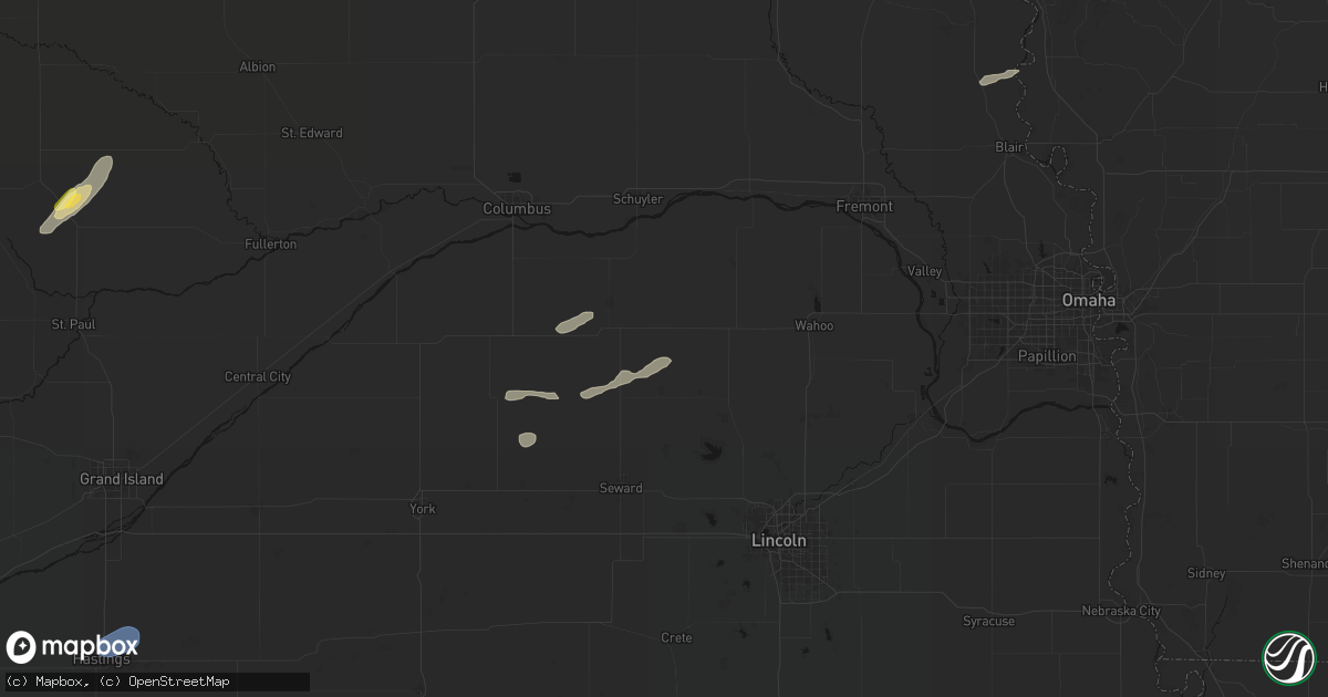 Hail map in Brainard, NE on September 18, 2026