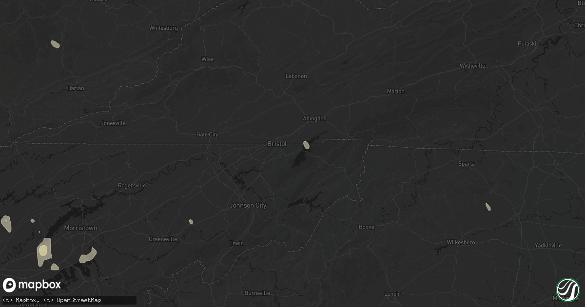 Hail map in Bristol, TN on September 18, 2026