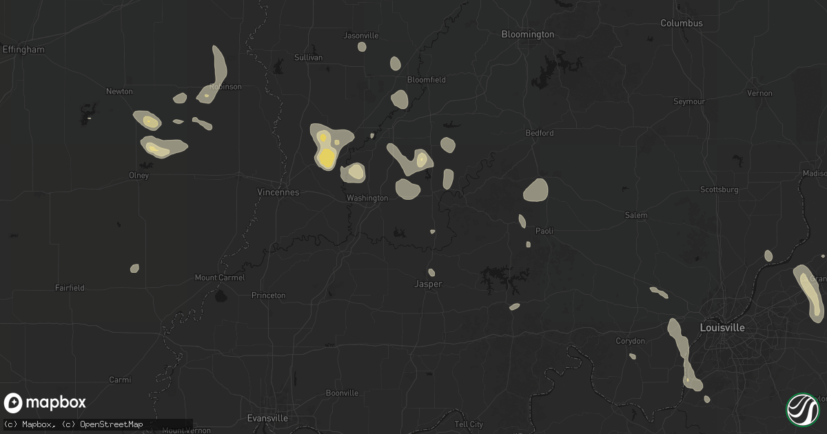 Hail map in Cannelburg, IN on September 18, 2026