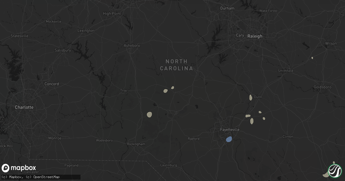 Hail map in Carthage, NC on September 18, 2026
