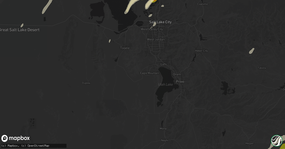 Hail map in Cedar Valley, UT on September 18, 2026