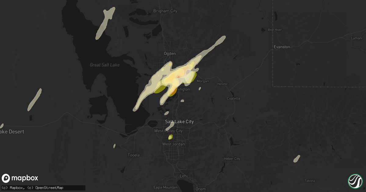 Hail map in Centerville, UT on September 18, 2026