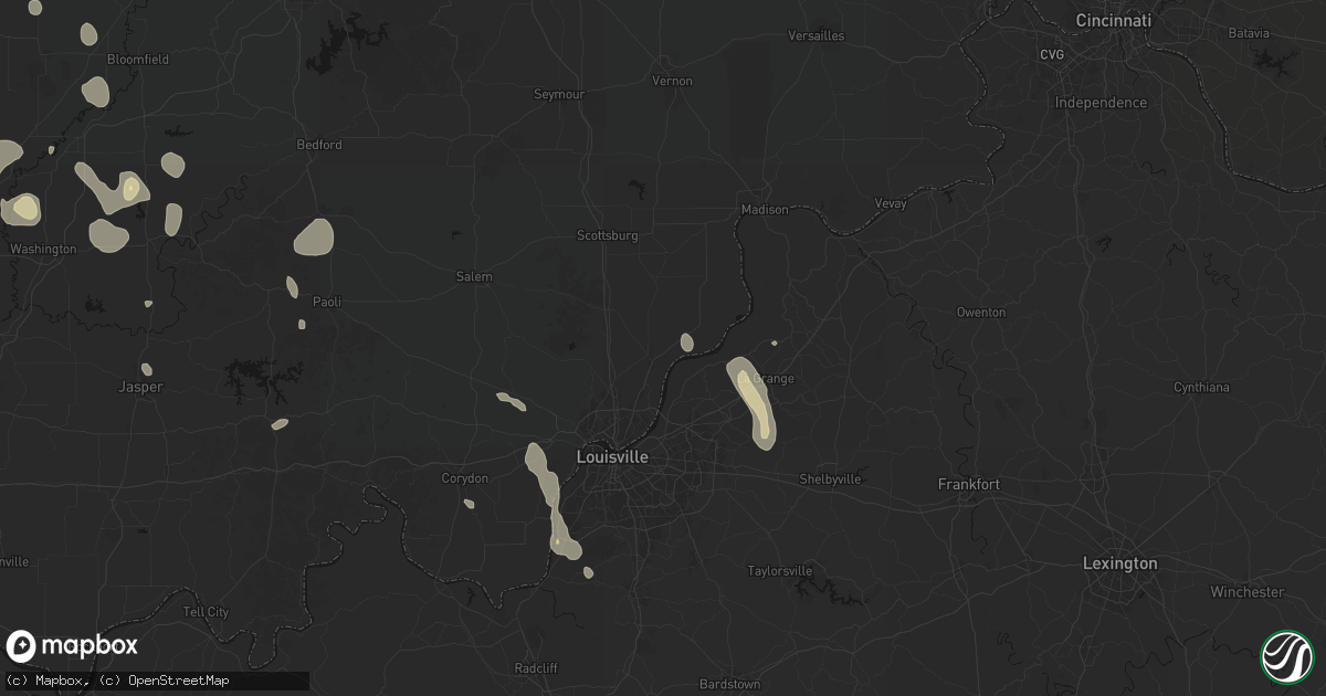 Hail map in Charlestown, IN on September 18, 2026