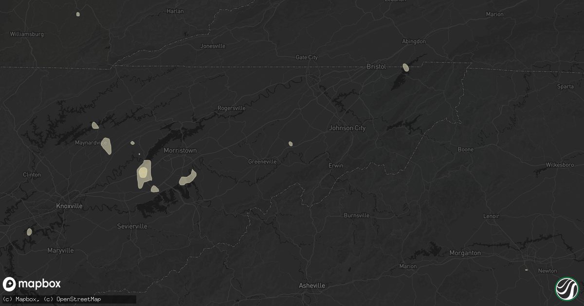 Hail map in Chuckey, TN on September 18, 2026