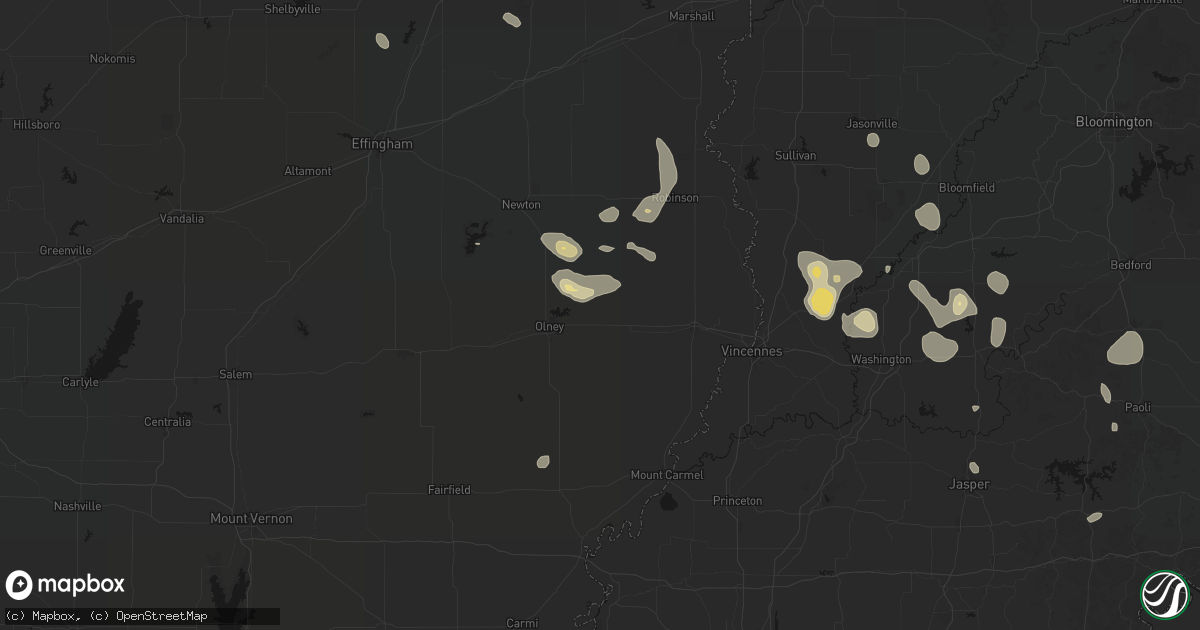 Hail map in Claremont, IL on September 18, 2026