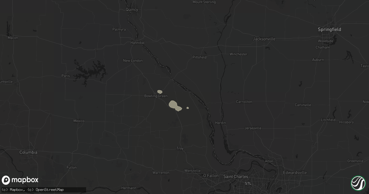 Hail map in Clarksville, MO on September 18, 2026