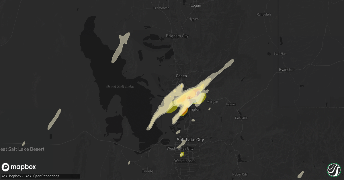 Hail map in Clearfield, UT on September 18, 2026