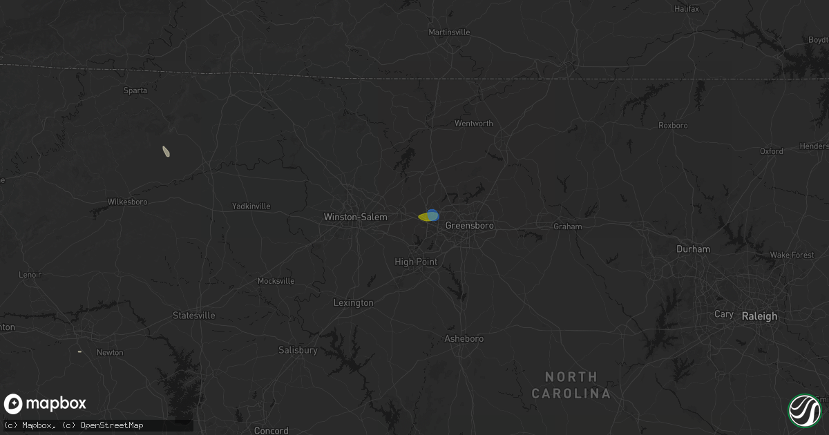 Hail map in Colfax, NC on September 18, 2026