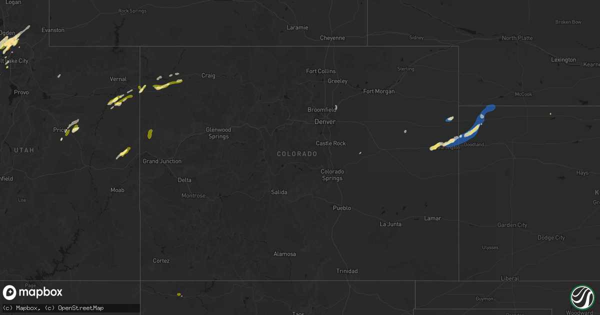 Hail map in Colorado on September 18, 2026