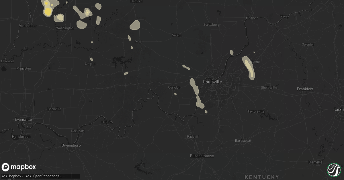 Hail map in Corydon, IN on September 18, 2026