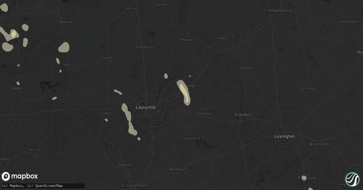 Hail map in Crestwood, KY on September 18, 2026