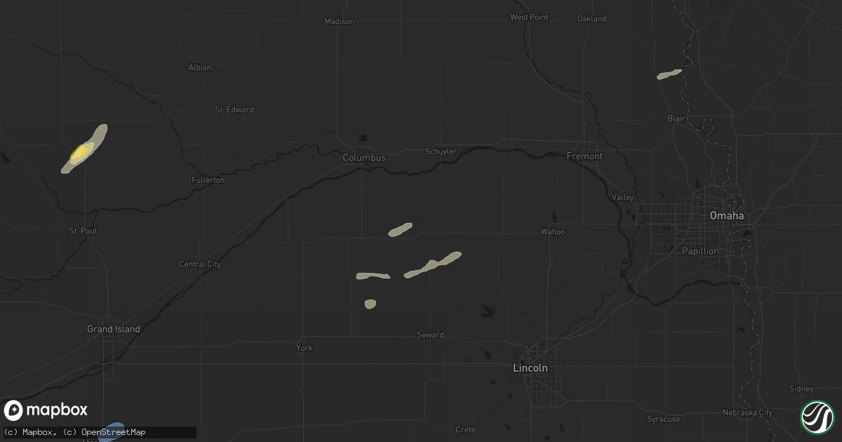 Hail map in David City, NE on September 18, 2026