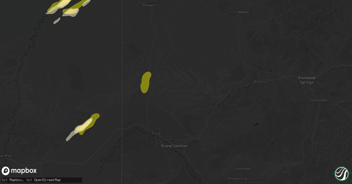 Hail map in De Beque, CO on September 18, 2026