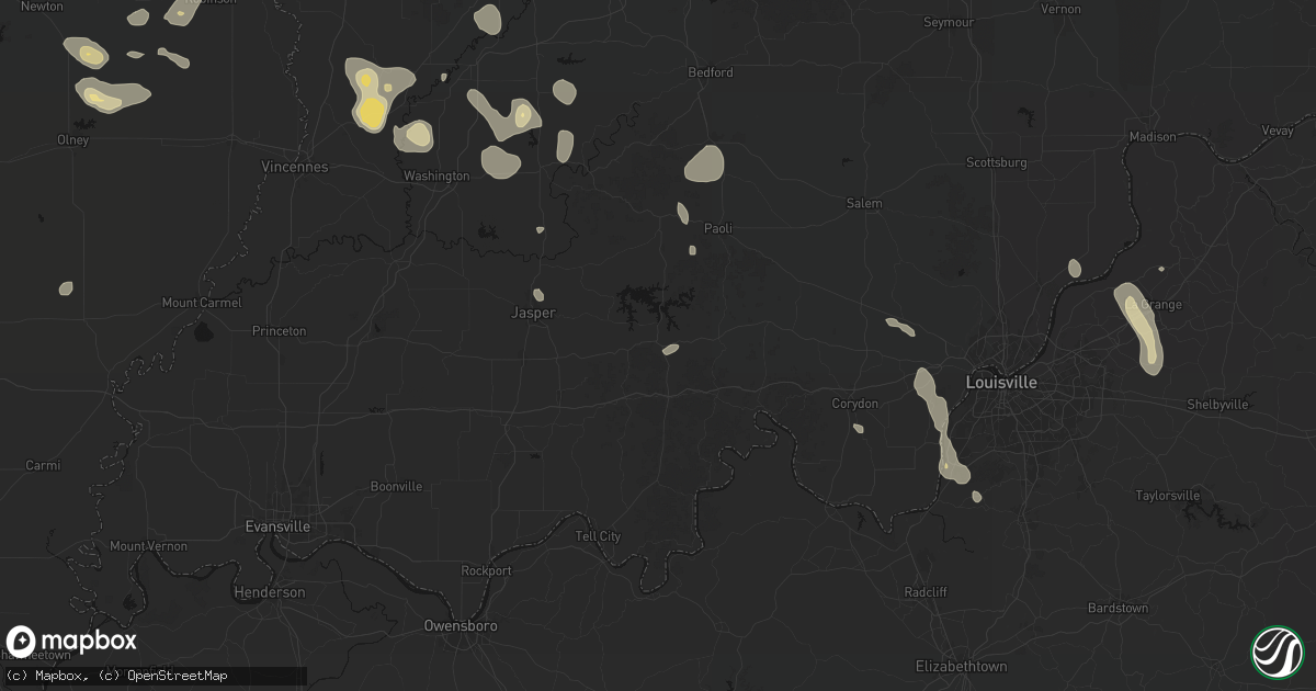 Hail map in Eckerty, IN on September 18, 2026