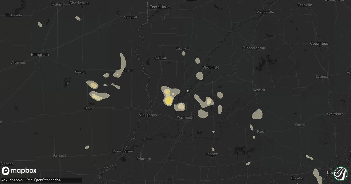 Hail map in Edwardsport, IN on September 18, 2026