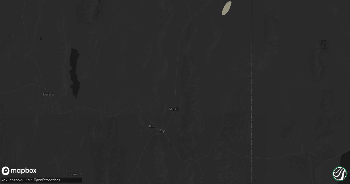 Hail map in Ely, NV on September 18, 2026