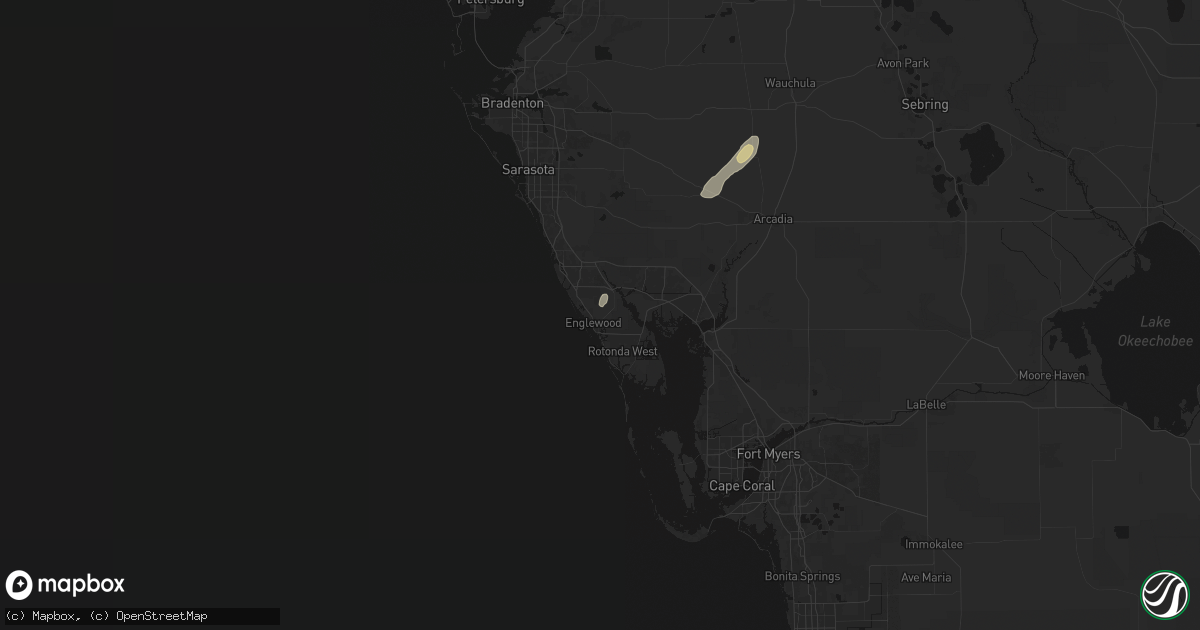 Hail map in Englewood, FL on September 18, 2026