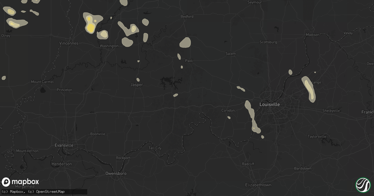 Hail map in English, IN on September 18, 2026